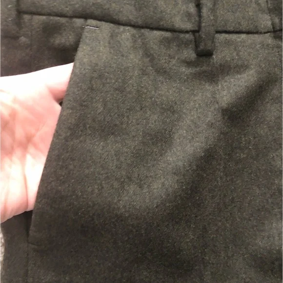 Sofie D’Hoore Wool Dressy Cuffed Olive Green Trouser Pants Women's Size FR 38 - Picture 9 of 15